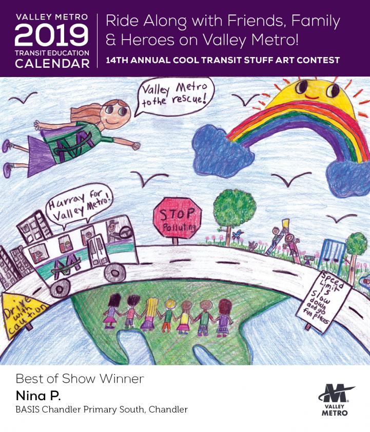 Local student artwork featured in 2019 Transit Education calendar | Valley  Metro